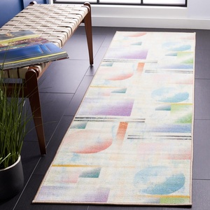 SAFAVIEH Washable Rug Paint Brush Collection – 3’3″ x 5’3″, Blue & Ivory, Slip Resistant & Easy to Clean, Ideal for Living Room, Bedroom, Nursery, Kids Playroom, Dining Space (PTB107M)(Blue/Ivory)
