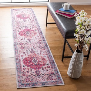 SAFAVIEH Washable Rug Serapi Collection – 4′ x 6′, Ivory & Light Blue, Slip Resistant & Easy to Clean, Ideal for Foyer, Kitchen, Nursery, Office, Bedroom (SEP504A)(Ivory/Light Blue)
