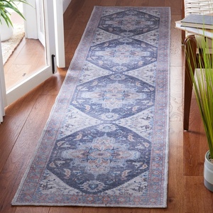 SAFAVIEH Washable Rug Serapi Collection – 5’3″ x 7’6″, Rust & Ivory, Slip Resistant & Easy to Clean, Ideal for Living Room, Bedroom, Dining Space (SEP537P)(Charcoal/Ivory)