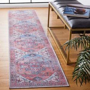 SAFAVIEH Washable Rug Serapi Collection – 5’3″ x 7’6″, Rust & Ivory, Slip Resistant & Easy to Clean, Ideal for Living Room, Bedroom, Dining Space (SEP537P)(Rust/Ivory)