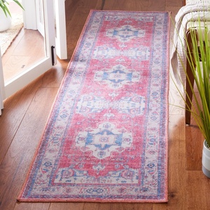 SAFAVIEH Washable Rug Serapi Collection – 6’7″ x 9′, Red & Ivory, Slip Resistant & Easy to Clean, Ideal for Living Room, Bedroom, Dining Space (SEP355Q)(Red/Ivory)
