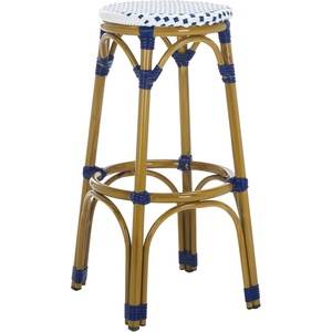 Safavieh Home Collection Kipnuk Blue&White Indoor/ Outdoor Barstool(Blue / White)