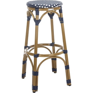 Safavieh Home Collection Kipnuk Blue&White Indoor/ Outdoor Barstool(Navy / White)