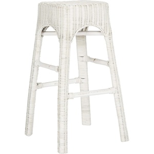 Safavieh Home Collection Percy White Rattan 30-inch Bar Stool