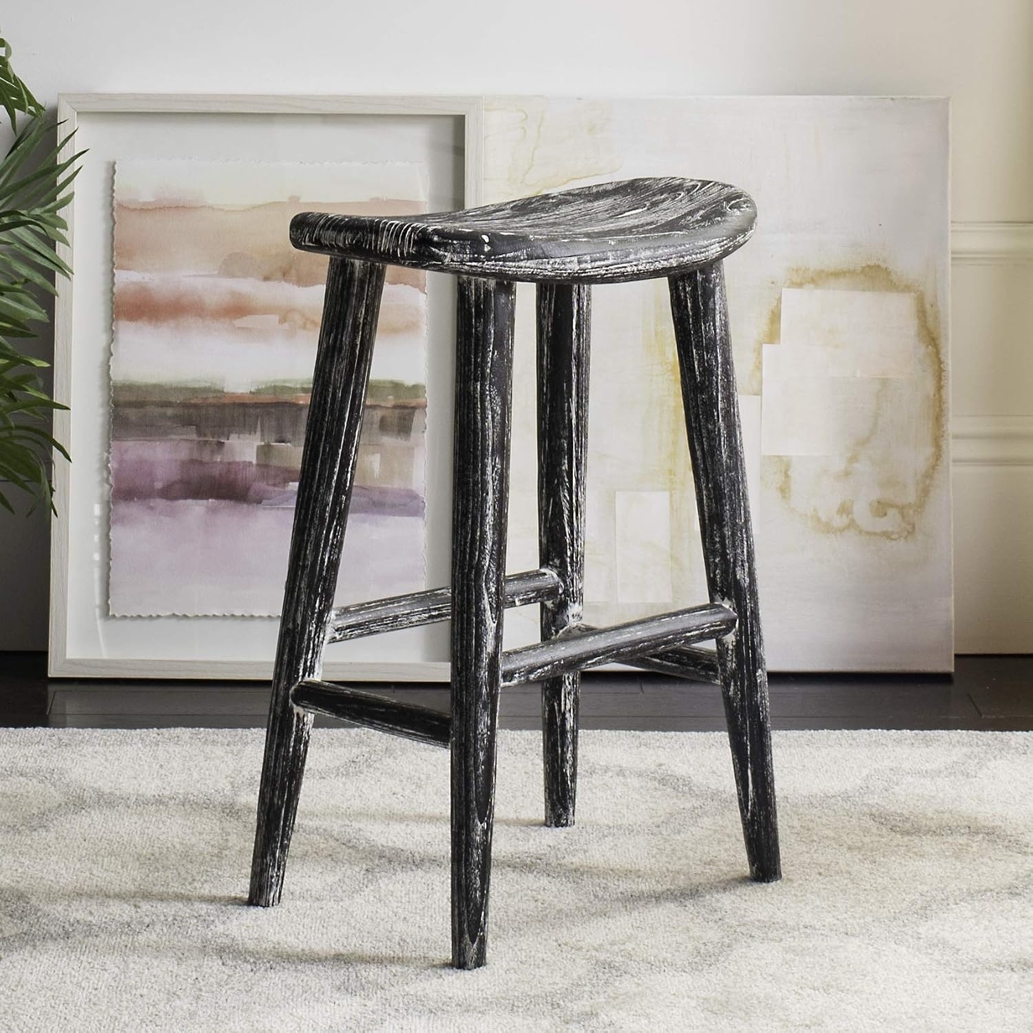 image:imageSAFAVIEH BST1000A Counter Stool One Size BlackWhite