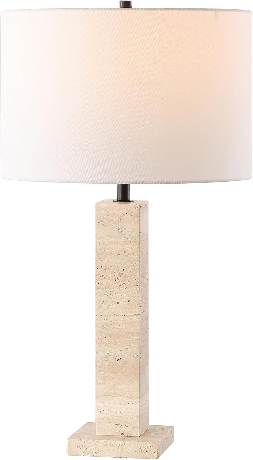 image:imageSAFAVIEH Couture Collection Hannabeth TravertineBlack 27inch Dimmable Table Lamp for Bedroom Living Room Home Office Desk Nightstand