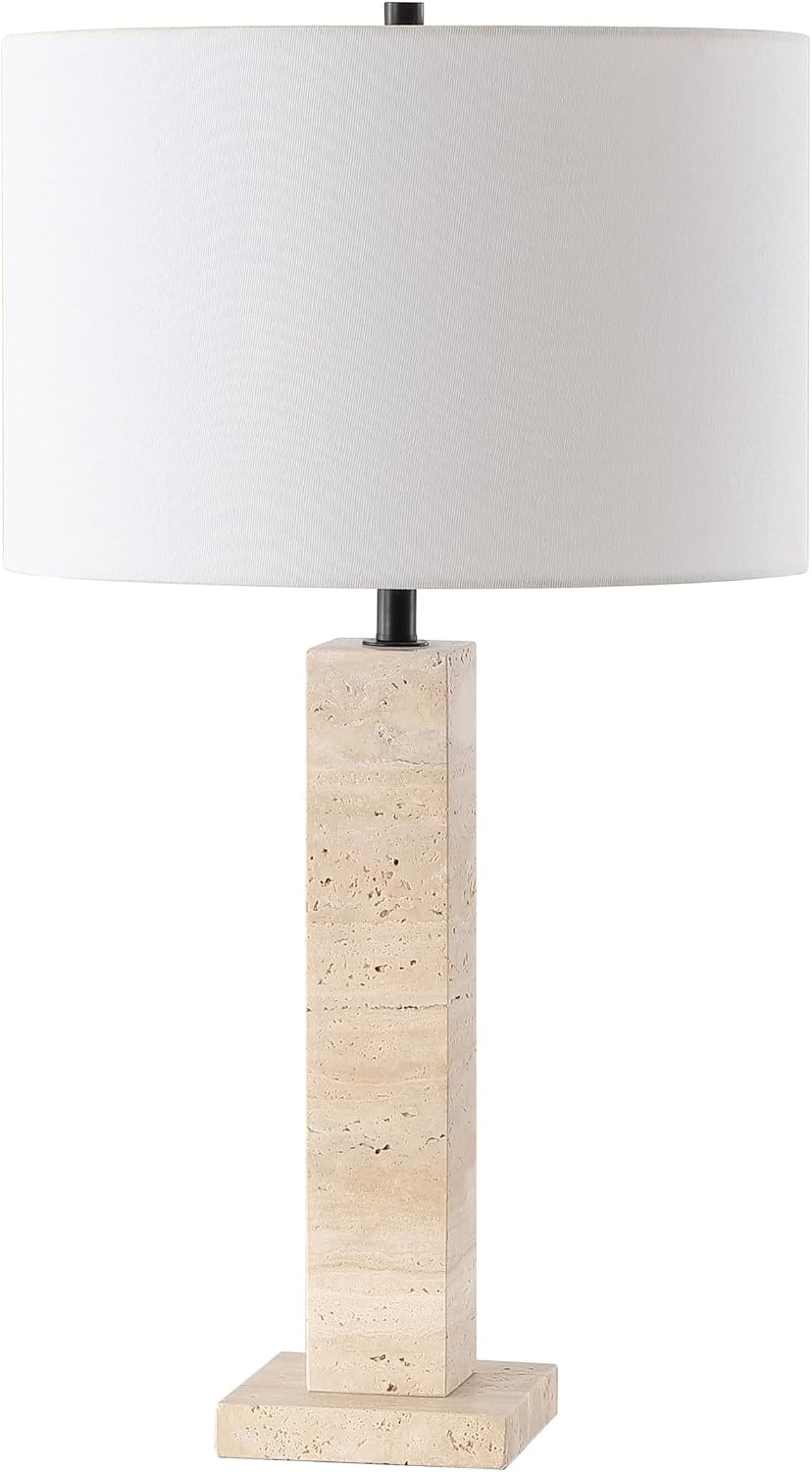 image:imageSAFAVIEH Couture Collection Hannabeth TravertineBlack 27inch Dimmable Table Lamp for Bedroom Living Room Home Office Desk Nightstand
