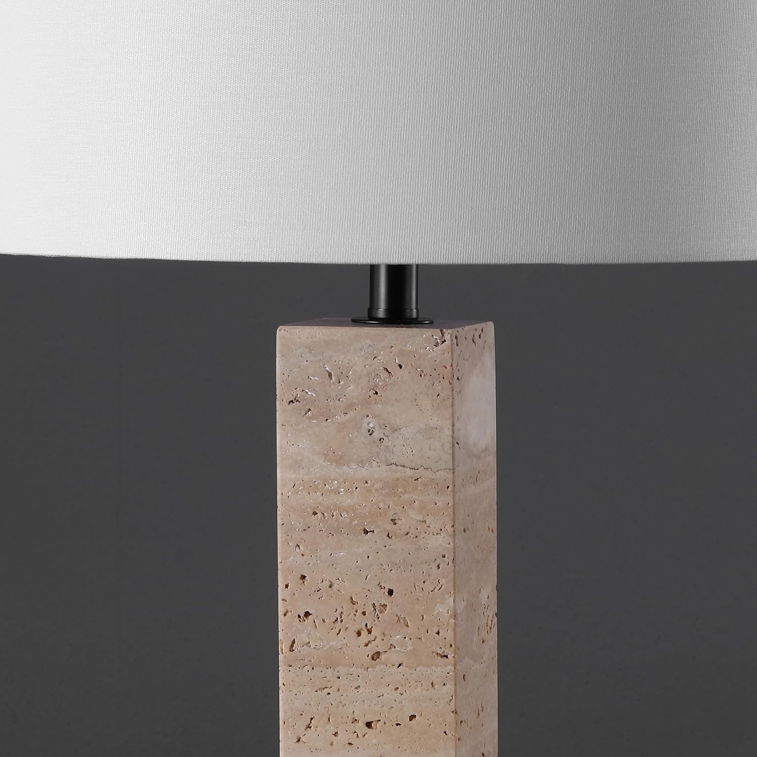 image:imageSAFAVIEH Couture Collection Hannabeth TravertineBlack 27inch Dimmable Table Lamp for Bedroom Living Room Home Office Desk Nightstand