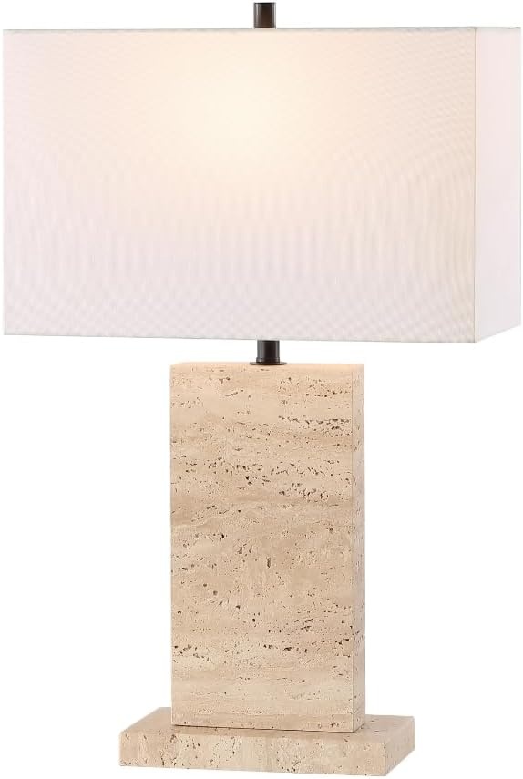 image:imageSAFAVIEH Couture Collection Jennabriana TravertineBlack 26inch Dimmable Table Lamp for Bedroom Living Room Home Office Desk Nightstand