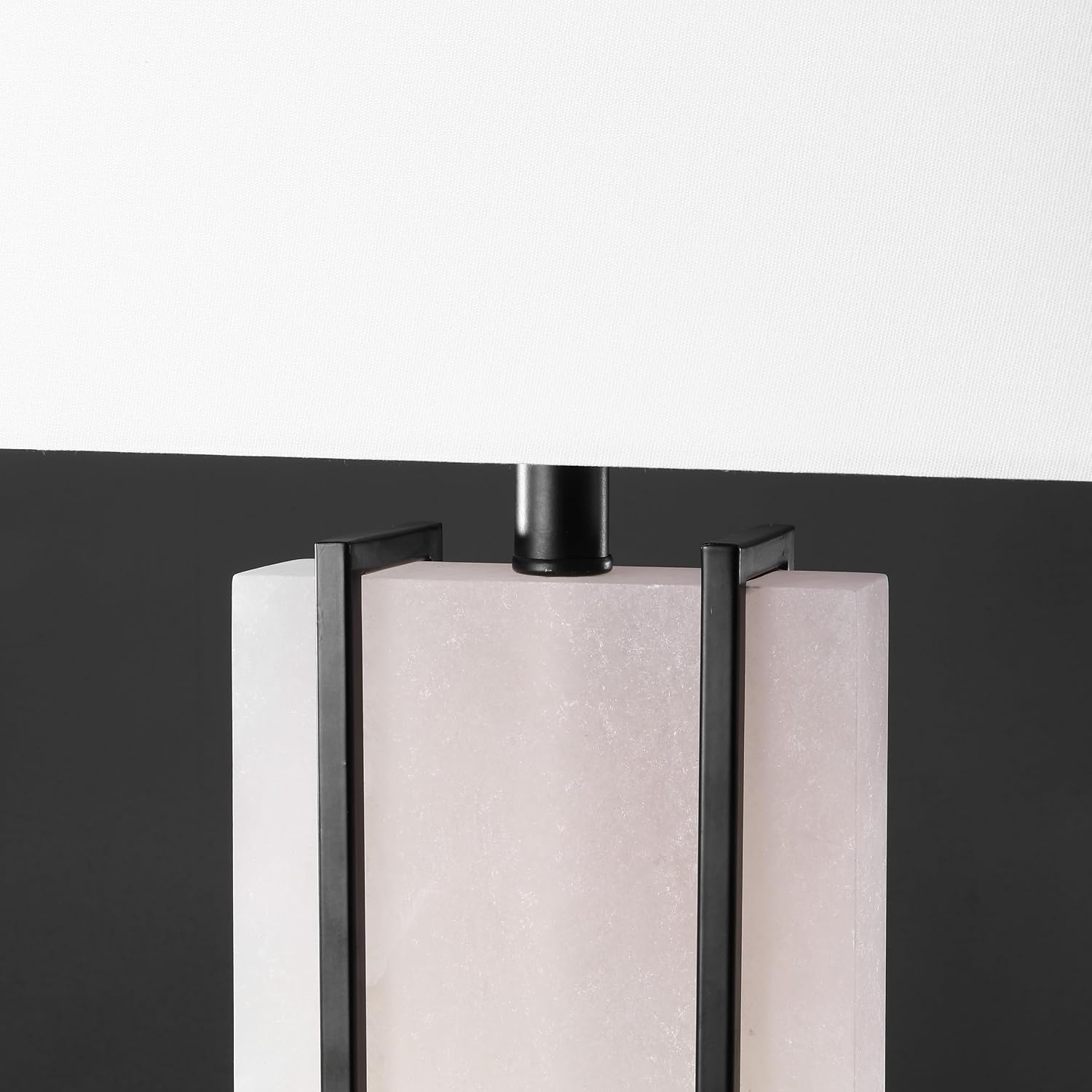 image:imageSAFAVIEH Couture Lighting Collection Fantasia BlackWhite Alabaster 28inch Table Lamp LED Bulbs Included