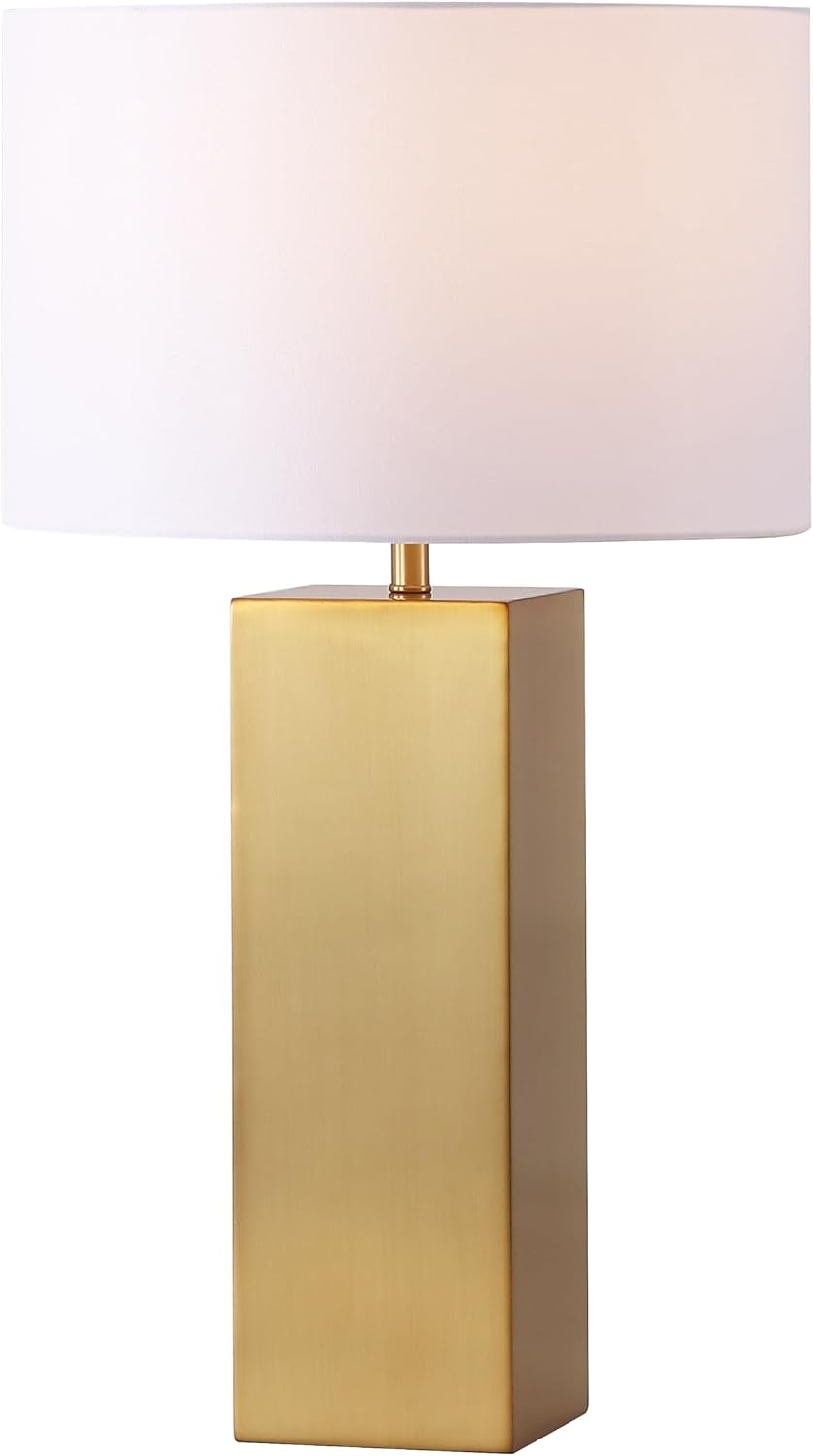 image:imageSAFAVIEH Couture Lighting Collection Hank GoldWhite Metal 28inch Table Lamp for Bedroom Living Room Home Office Desk Nightstand LED Bulb Included