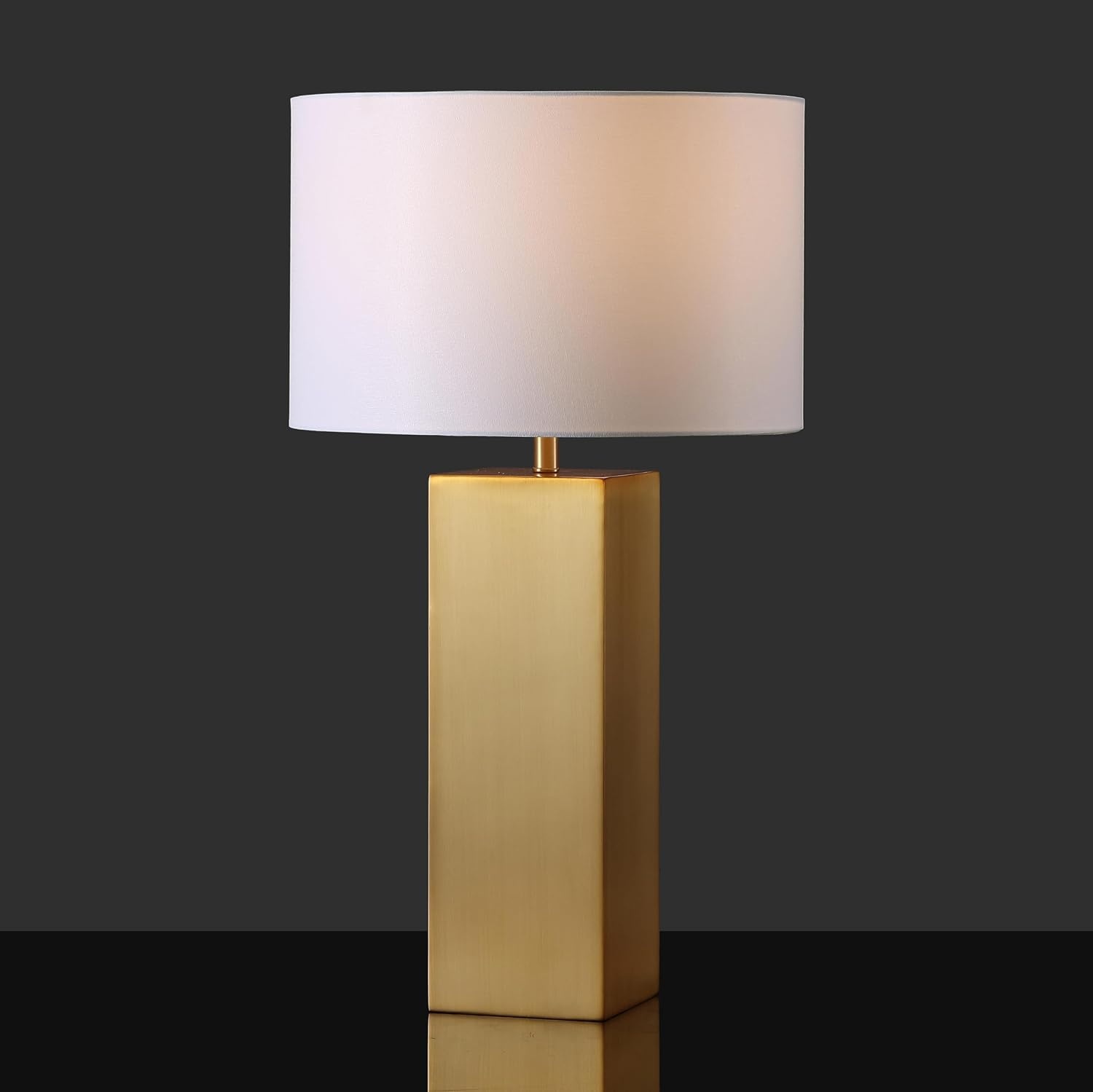 image:imageSAFAVIEH Couture Lighting Collection Hank GoldWhite Metal 28inch Table Lamp for Bedroom Living Room Home Office Desk Nightstand LED Bulb Included
