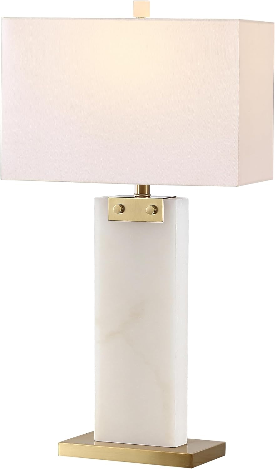 image:imageSAFAVIEH Couture Lighting Collection Morgen Handmade GoldWhite Alabaster 30inch Table Lamp
