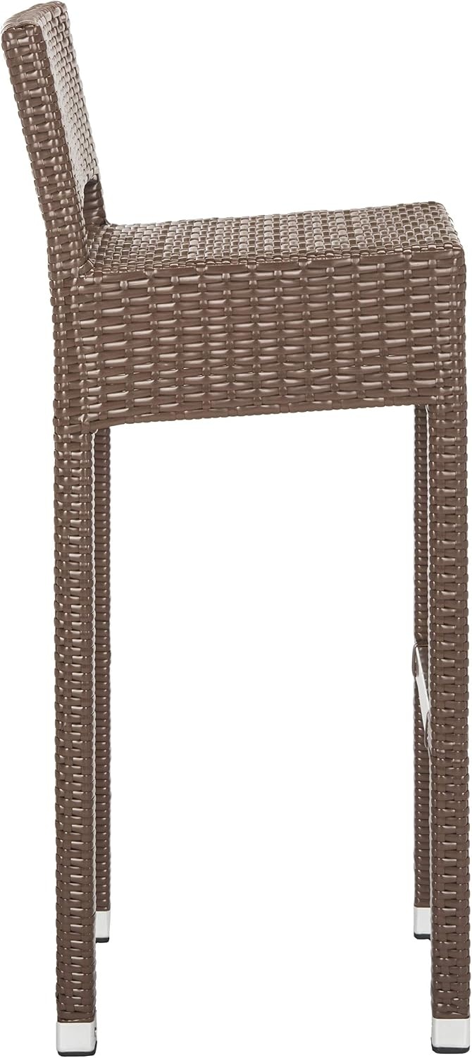 image:imageSAFAVIEH FOX5212A Collection Landry Black IndoorOutdoor Bar StoolBrown