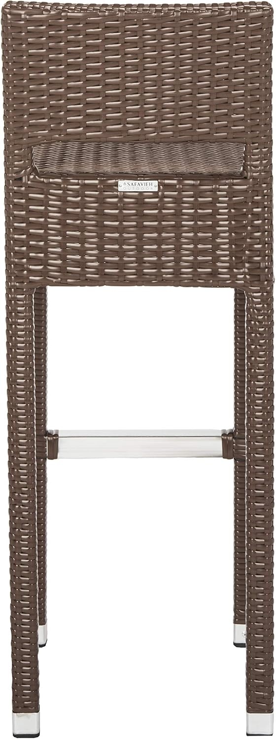 image:imageSAFAVIEH FOX5212A Collection Landry Black IndoorOutdoor Bar StoolBrown
