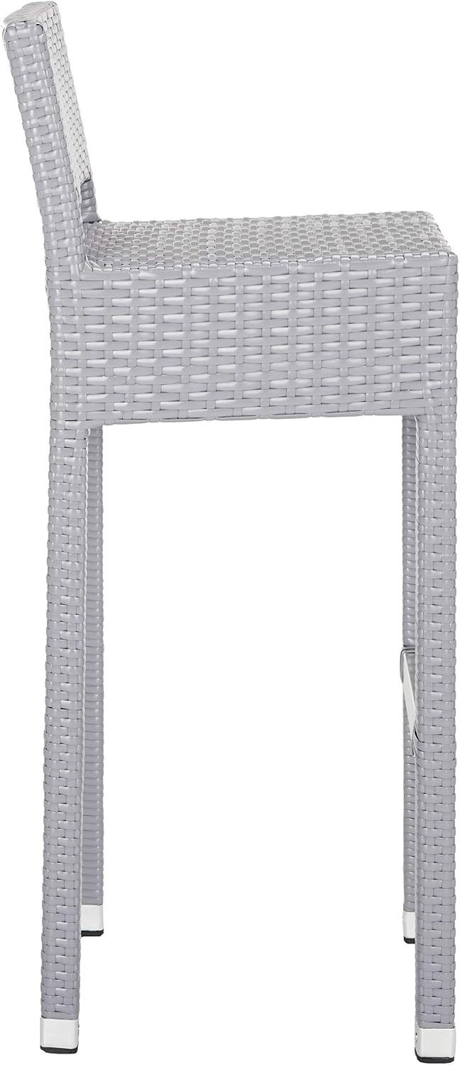 image:imageSAFAVIEH FOX5212A Collection Landry Black IndoorOutdoor Bar StoolGrey