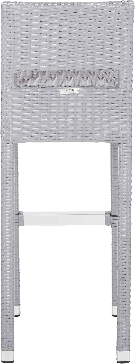 image:imageSAFAVIEH FOX5212A Collection Landry Black IndoorOutdoor Bar StoolGrey