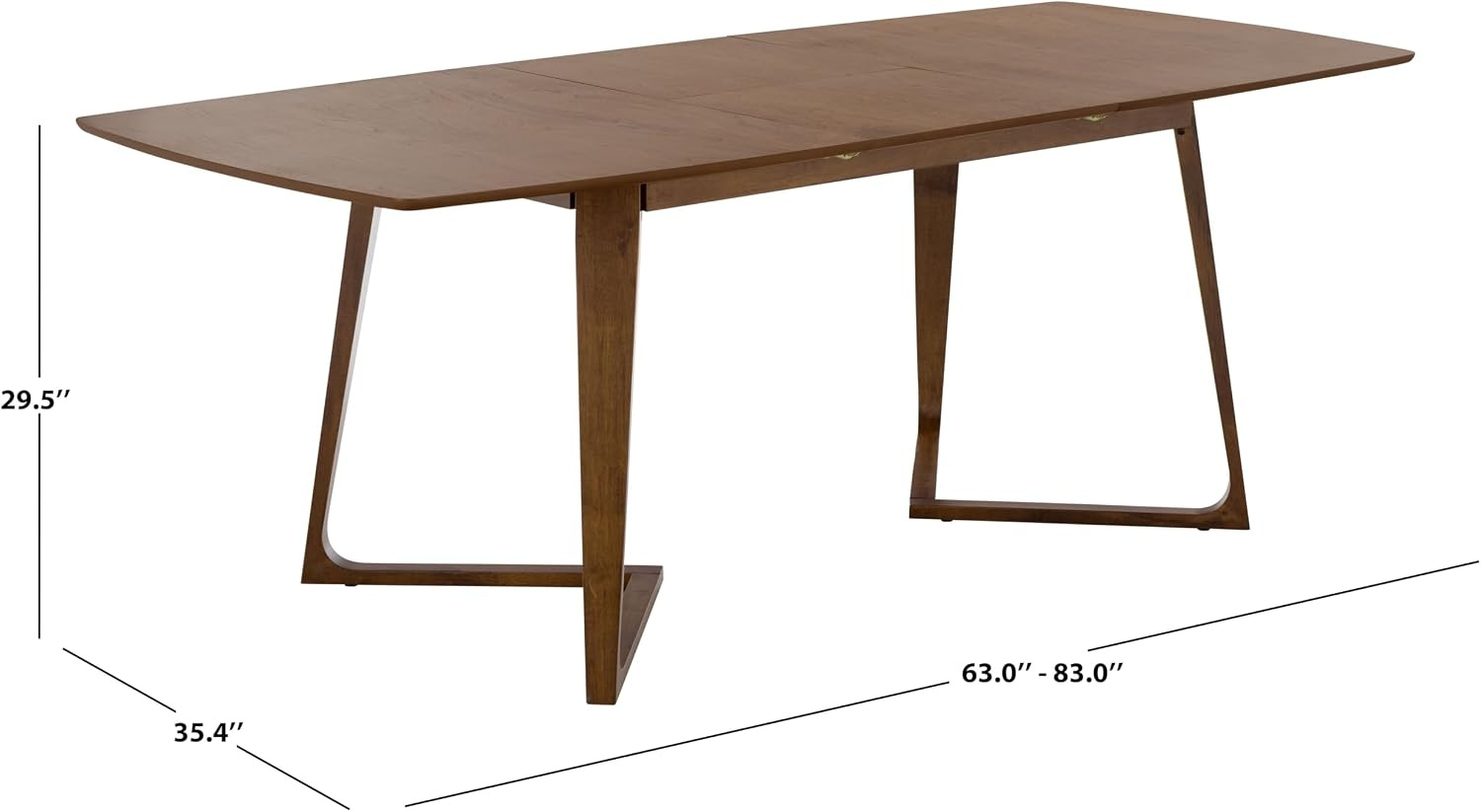 image:imageSAFAVIEH Furniture Alissa 63 83 Extendable Dining Table Walnut Wood Modern Expandable Dining Table Ideal for Dining Room Kitchen DTB4301AWalnut