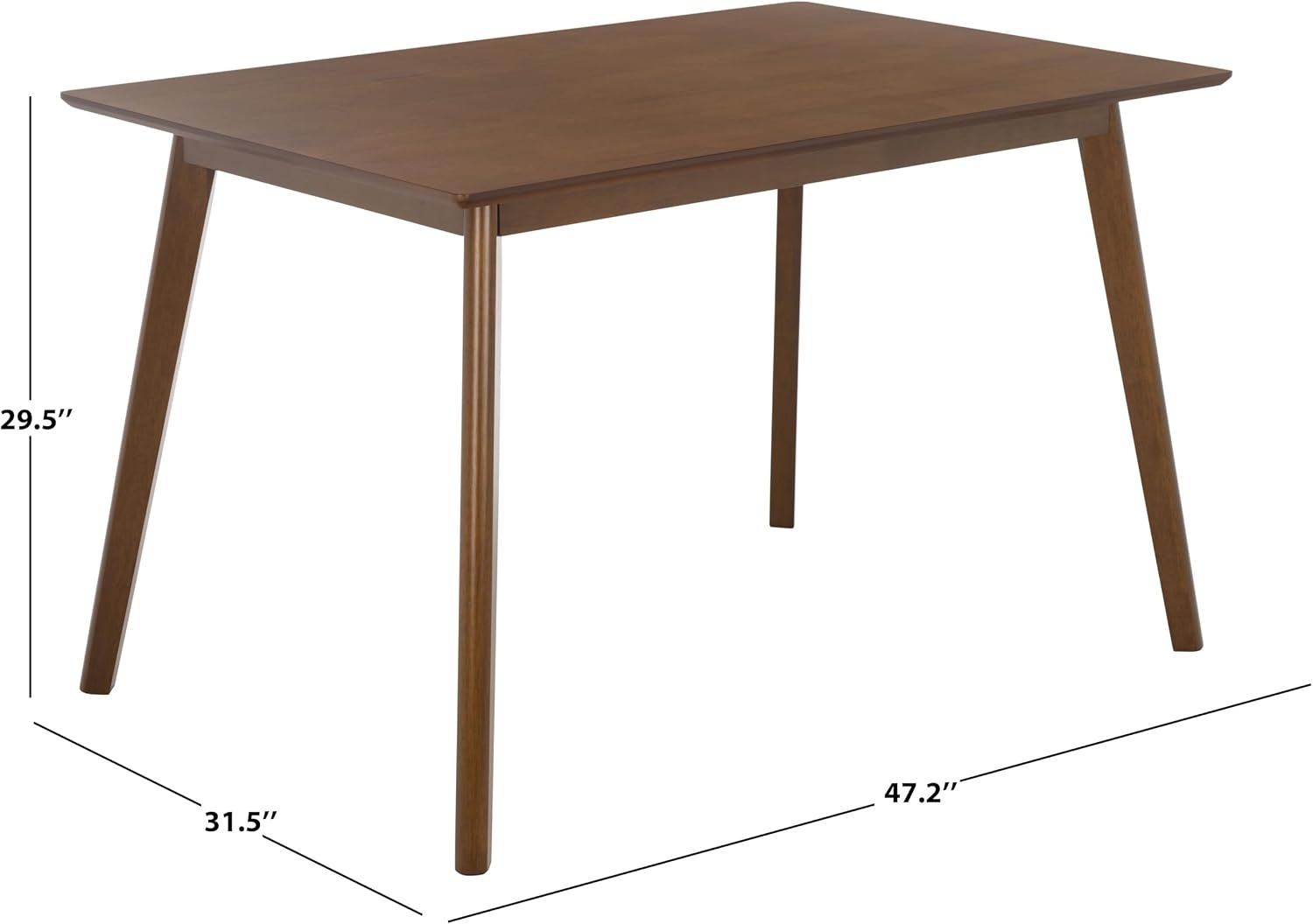 image:imageSAFAVIEH Furniture Amelin Dining Table Walnut Wood Modern Rectangular Dining Table Ideal for Dining Room Kitchen 472 W x 315 D x 295 H DTB4302AWalnut