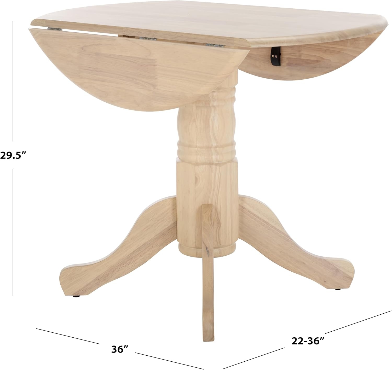 image:imageSAFAVIEH Furniture Dakari 22 36 Drop Leaf Dining Table Dark Walnut Compact Expandable Solid Wood Kitchen Table for Small Spaces DTB8500CWhite Washed
