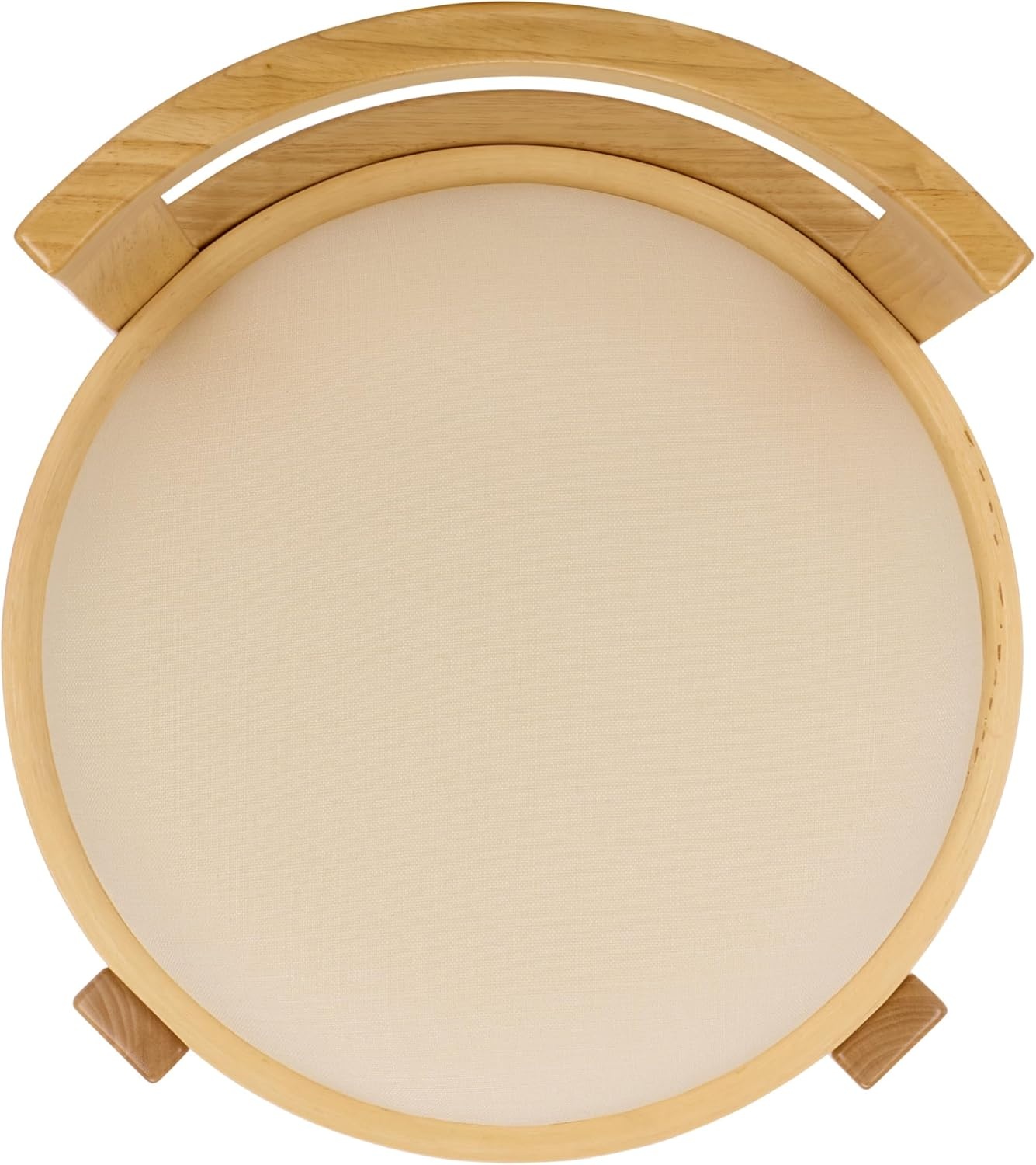 image:imageSAFAVIEH Furniture Estes Round 256Inch Counter Stool Light Blonde Solid Wood with White Upholstered Seat Ideal for Kitchen Dining Room Counter Seating BST8802DWhiteLight Blonde