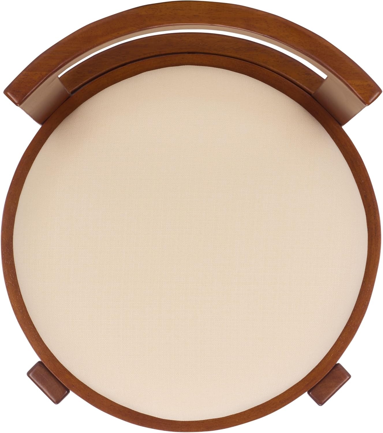 image:imageSAFAVIEH Furniture Estes Round 256Inch Counter Stool Light Blonde Solid Wood with White Upholstered Seat Ideal for Kitchen Dining Room Counter Seating BST8802DWhiteWalnut