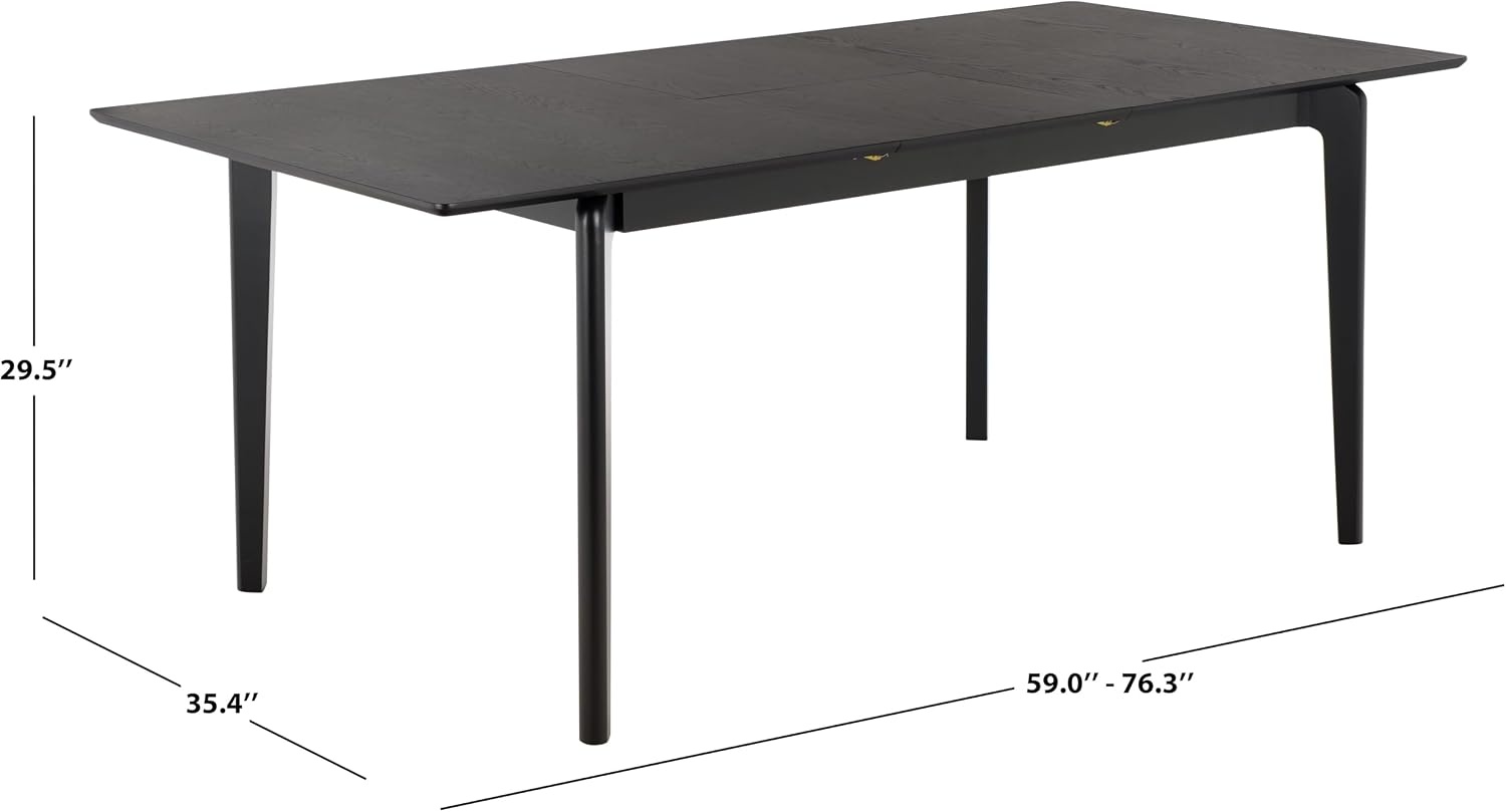 image:imageSAFAVIEH Furniture Hammis 59 76 Extendable Dining Table Black Solid Wood Fully Assembled Expandable Table for Dining Room amp Kitchen DTB4304ABlack