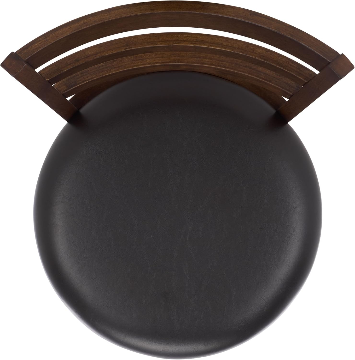 image:imageSAFAVIEH Furniture Hiroto 29Inch Swivel Bar Stool Black Vegan Leather Seat amp Walnut Solid Wood Ideal for Kitchen Dining Room Bar Seating BST5603ABlackWalnut