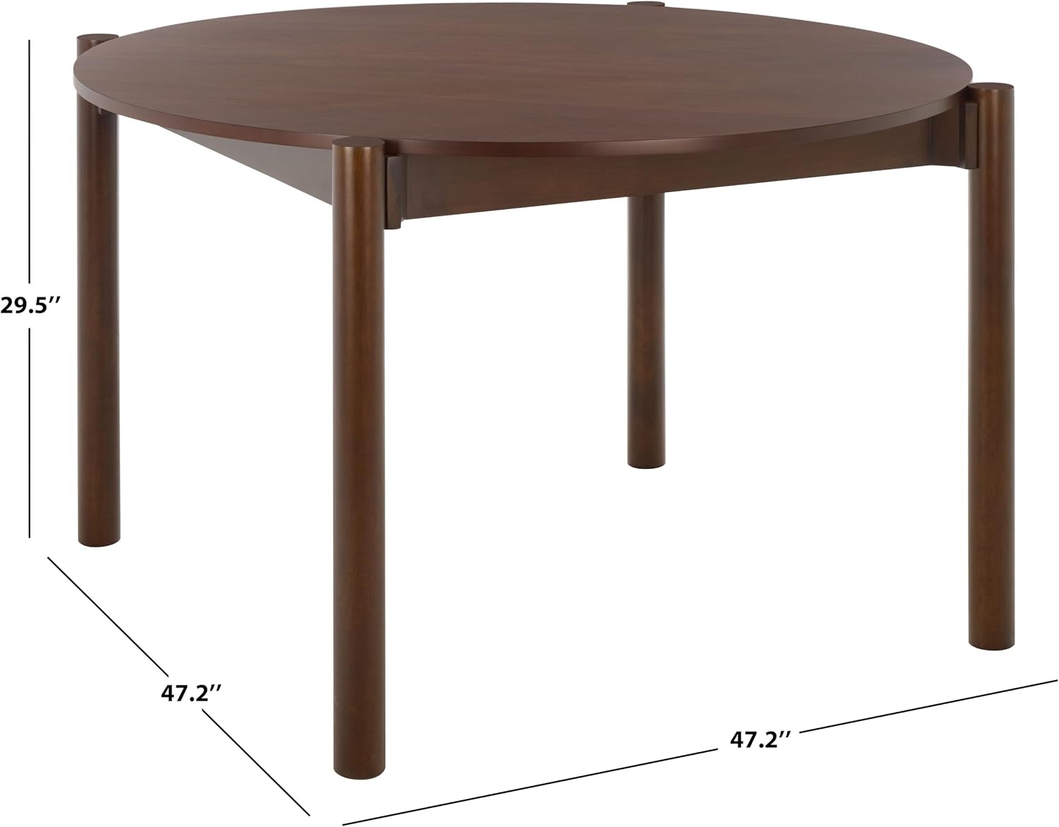 image:imageSAFAVIEH Furniture Naomina Round Dining Table Walnut Wood Modern Round Dining Table Ideal for Dining Room Kitchen 472 W x 472 D x 295 H DTB4303AWalnut