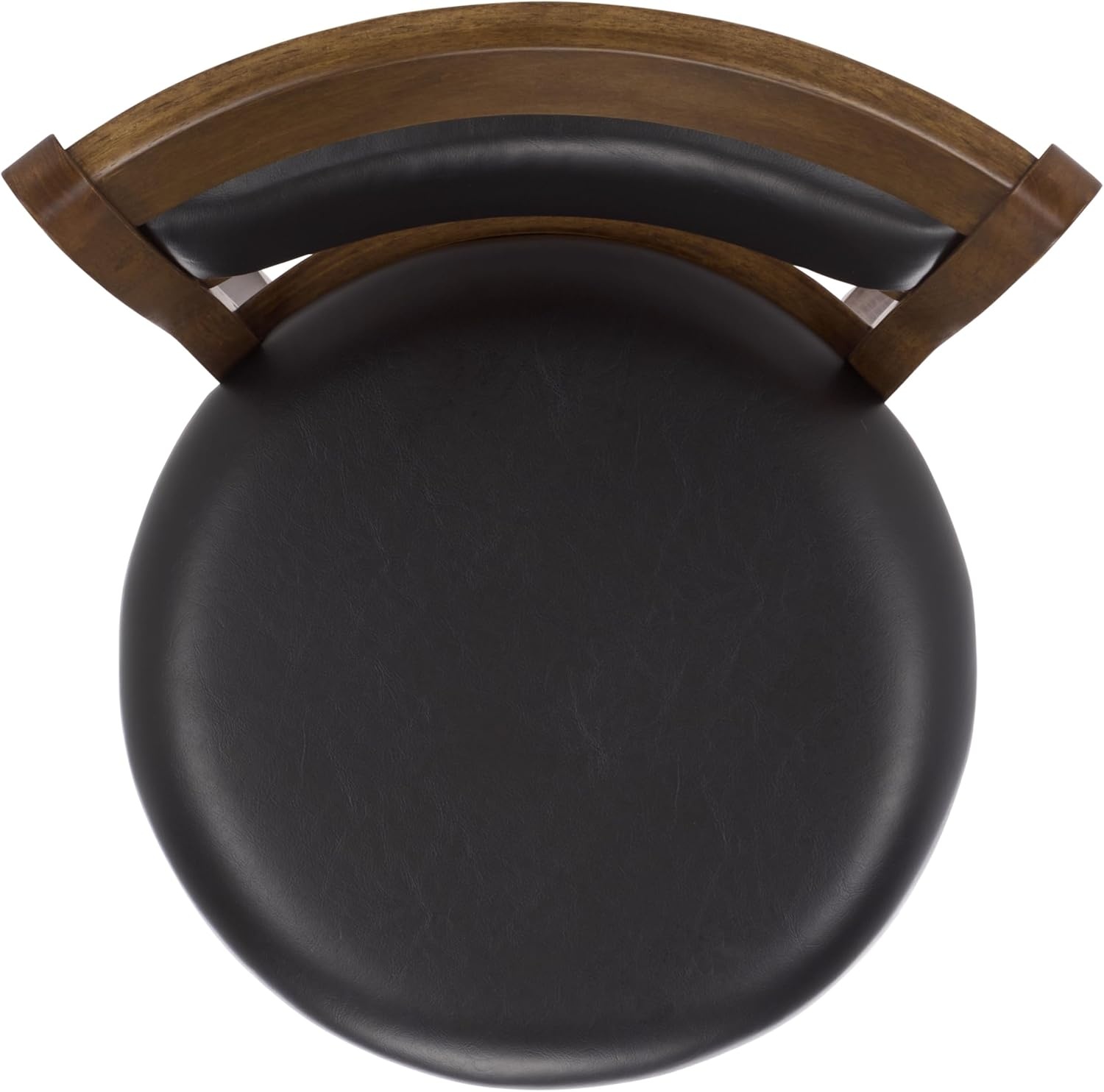 image:imageSAFAVIEH Furniture Takado 29Inch Swivel Bar Stool Black Leather amp Natural Solid Wood Ideal for Kitchen Dining Room Bar Seating BST5605ABlackNatural