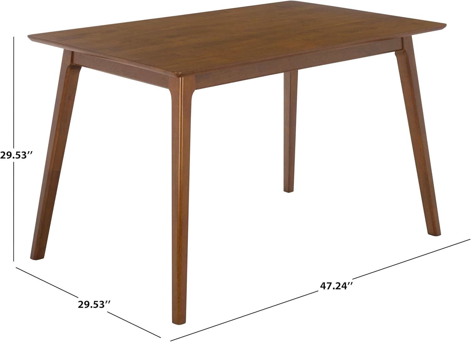image:imageSAFAVIEH Furniture Teru Rectangle Dining Table Brown Solid Wood Modern Dining Table Ideal for Dining Room Kitchen 4724 W x 2953 D x 2953 H DTB3600ABrown