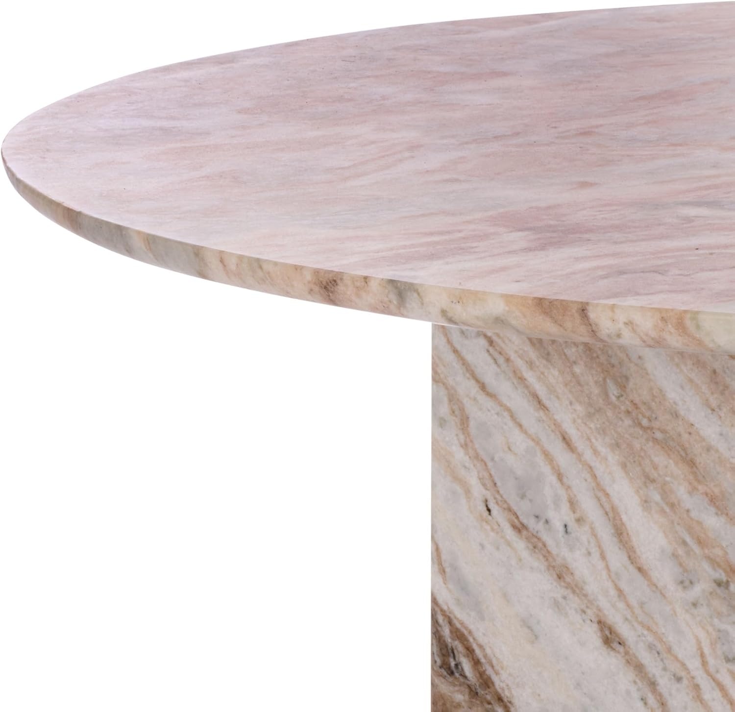 image:imageSAFAVIEH Home Collection Bindi White amp Brown Marble Dining Table Round 3Leg Pedestal Base Modern Statement Design SFV9752AWhiteBrown