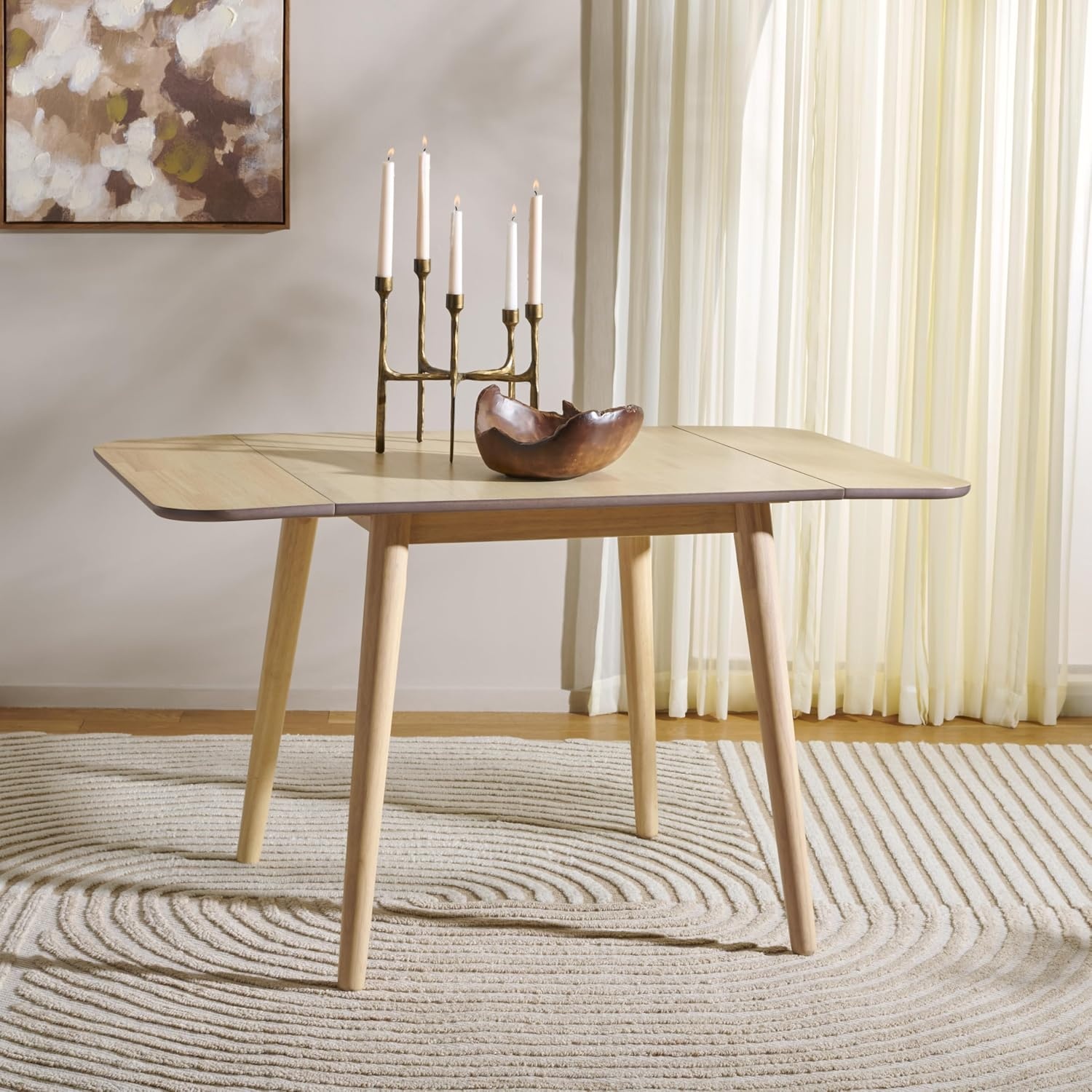 image:imageSAFAVIEH Home Collection Damarius White Washed Solid Wood Drop Leaf Dining Table SpaceSaving Modern Design Seats up to 4 DTB8501BWhite Washed