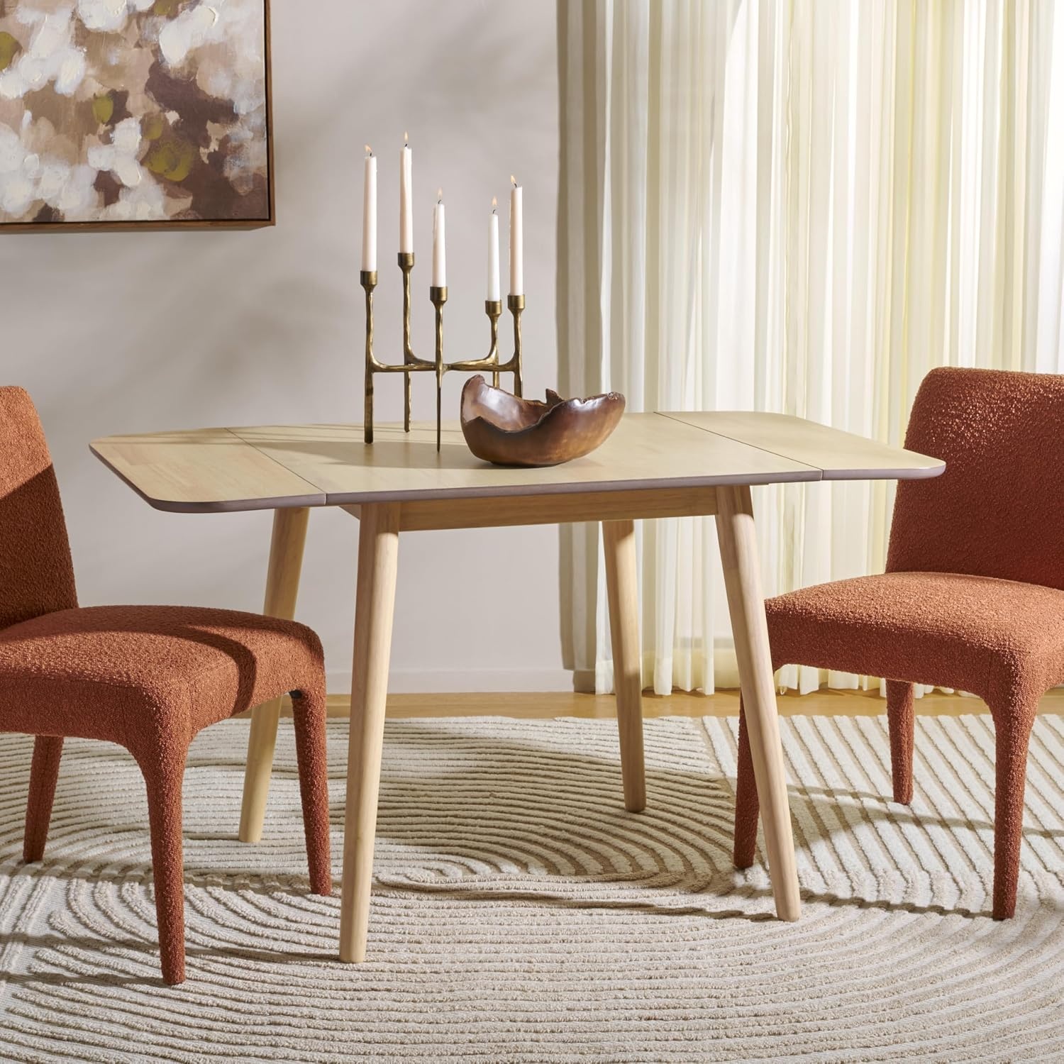 image:imageSAFAVIEH Home Collection Damarius White Washed Solid Wood Drop Leaf Dining Table SpaceSaving Modern Design Seats up to 4 DTB8501BWhite Washed