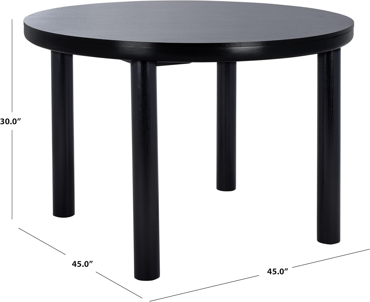 image:imageSAFAVIEH Home Collection Detroitee Black Round Dining Table Modern Wooden Design Seats up to 4 DTB6400BBlack