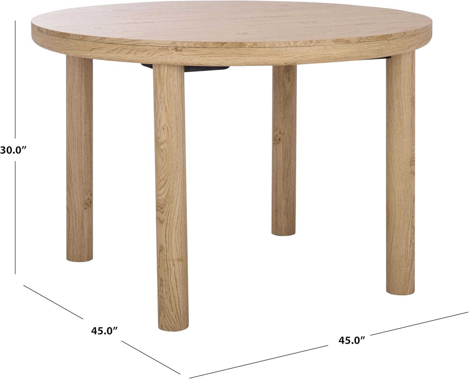image:imageSAFAVIEH Home Collection Detroitee Black Round Dining Table Modern Wooden Design Seats up to 4 DTB6400BOak