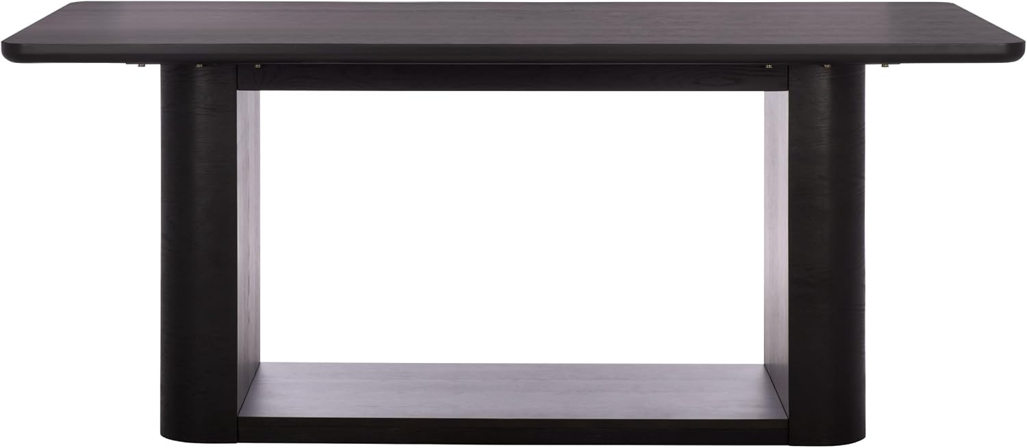 image:imageSAFAVIEH Home Collection Howard Natural Oak Wood Dining Table Modern Rectangle Pedestal Base Contemporary Design SFV7250ABlack