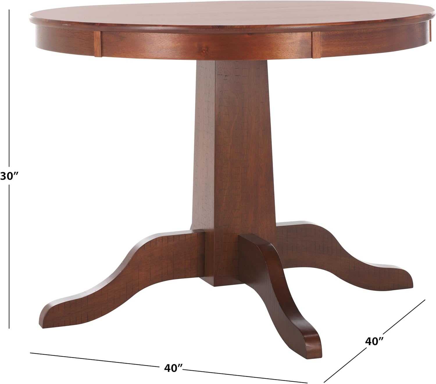 image:imageSAFAVIEH Home Collection Sergio Rustic Cafe Brown Round Dining Table Traditional Pedestal Design Seats up to 4 DTB9215ARustic Cafe