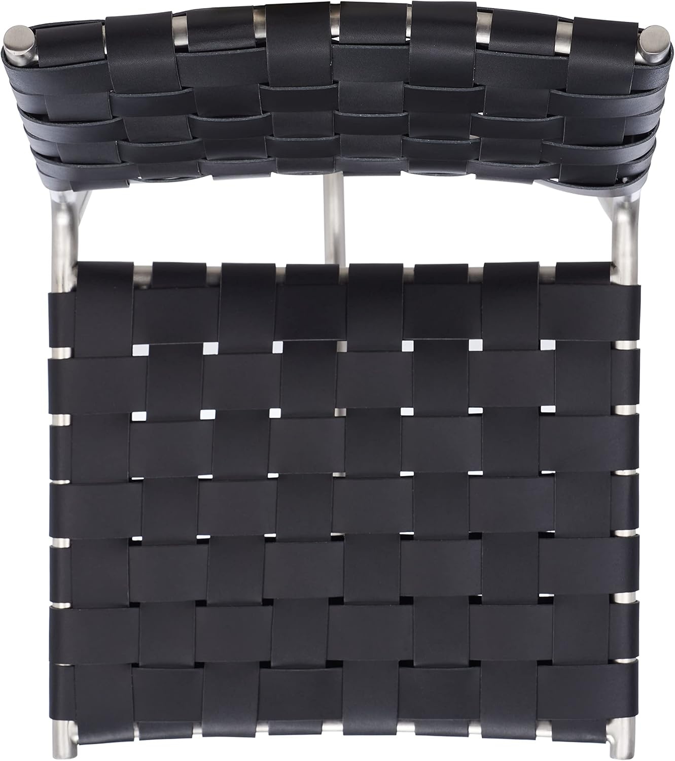 image:imageSAFAVIEH Home Collection Olenna Cognac Woven LeatherSilver 26inch Kitchen Island Breakfast Nook Counter Stool Fully AssembledBlackSilver