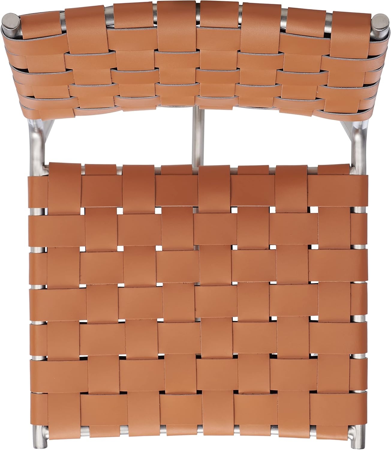 image:imageSAFAVIEH Home Collection Olenna Cognac Woven LeatherSilver 26inch Kitchen Island Breakfast Nook Counter Stool Fully AssembledCognacSilver