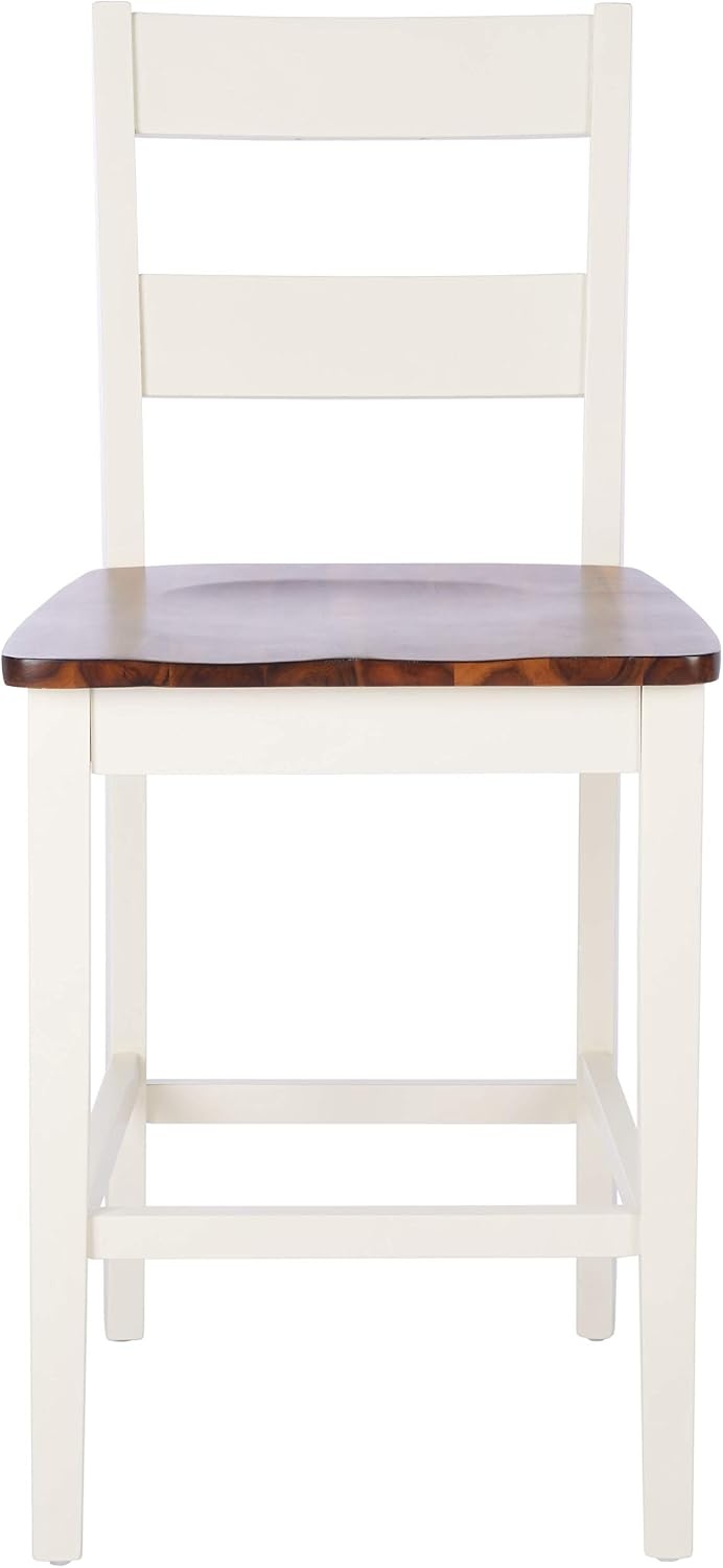 image:imageSAFAVIEH Home Collection Yuri White and Natural 24inch Counter Stool Set of 2