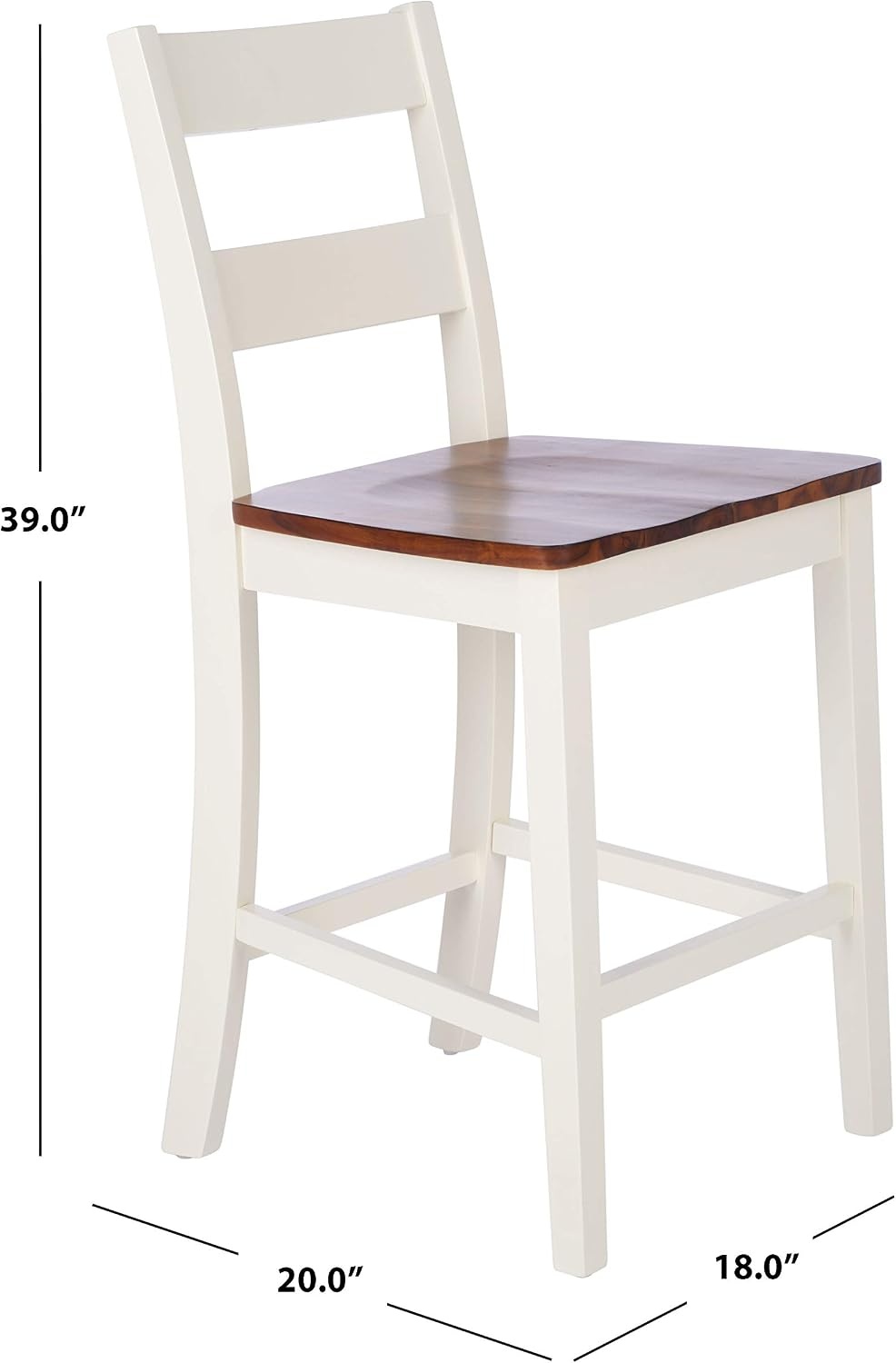 image:imageSAFAVIEH Home Collection Yuri White and Natural 24inch Counter Stool Set of 2
