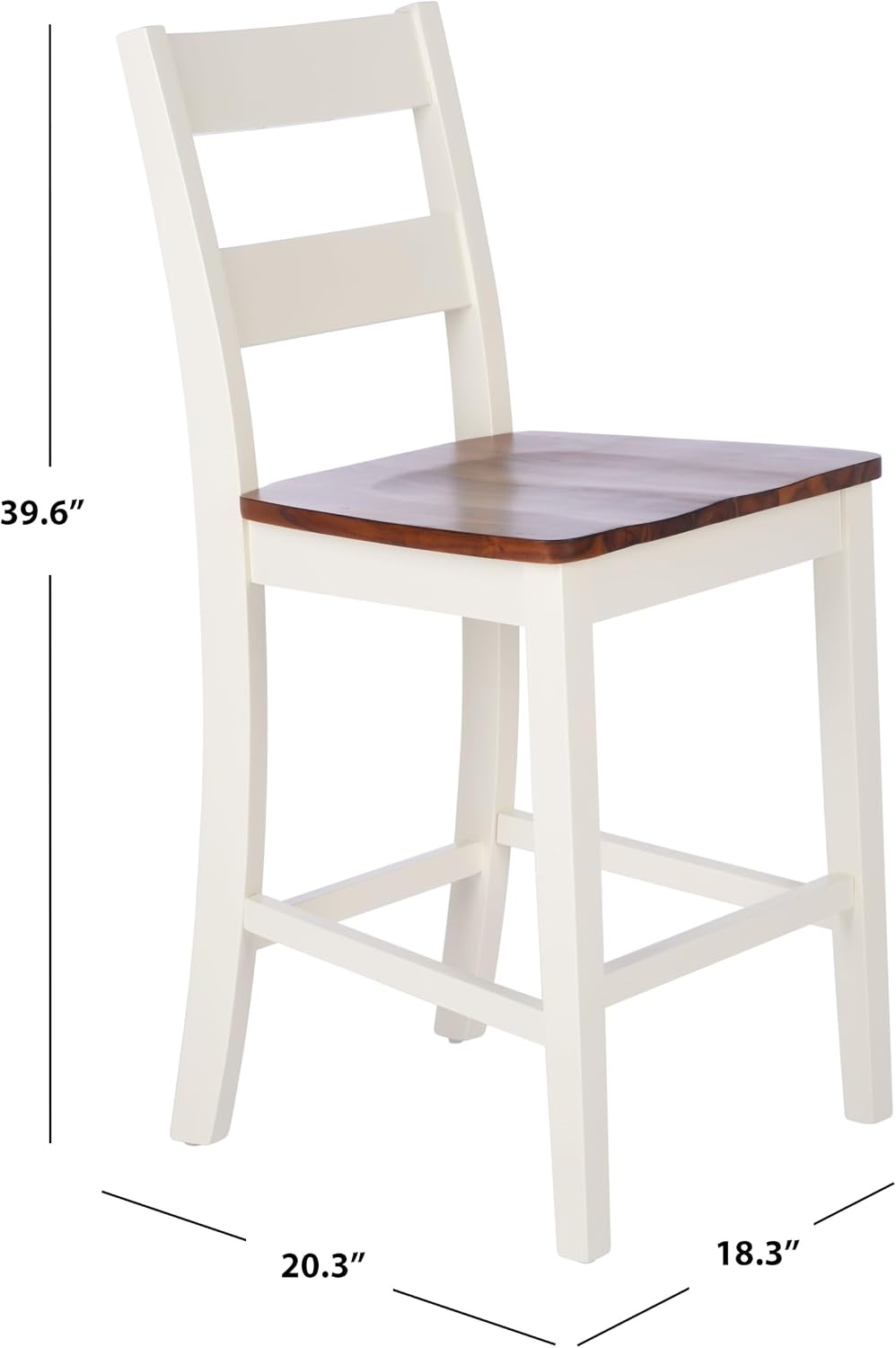 image:imageSAFAVIEH Home Collection Yuri White and Natural 24inch Counter Stool Set of 2