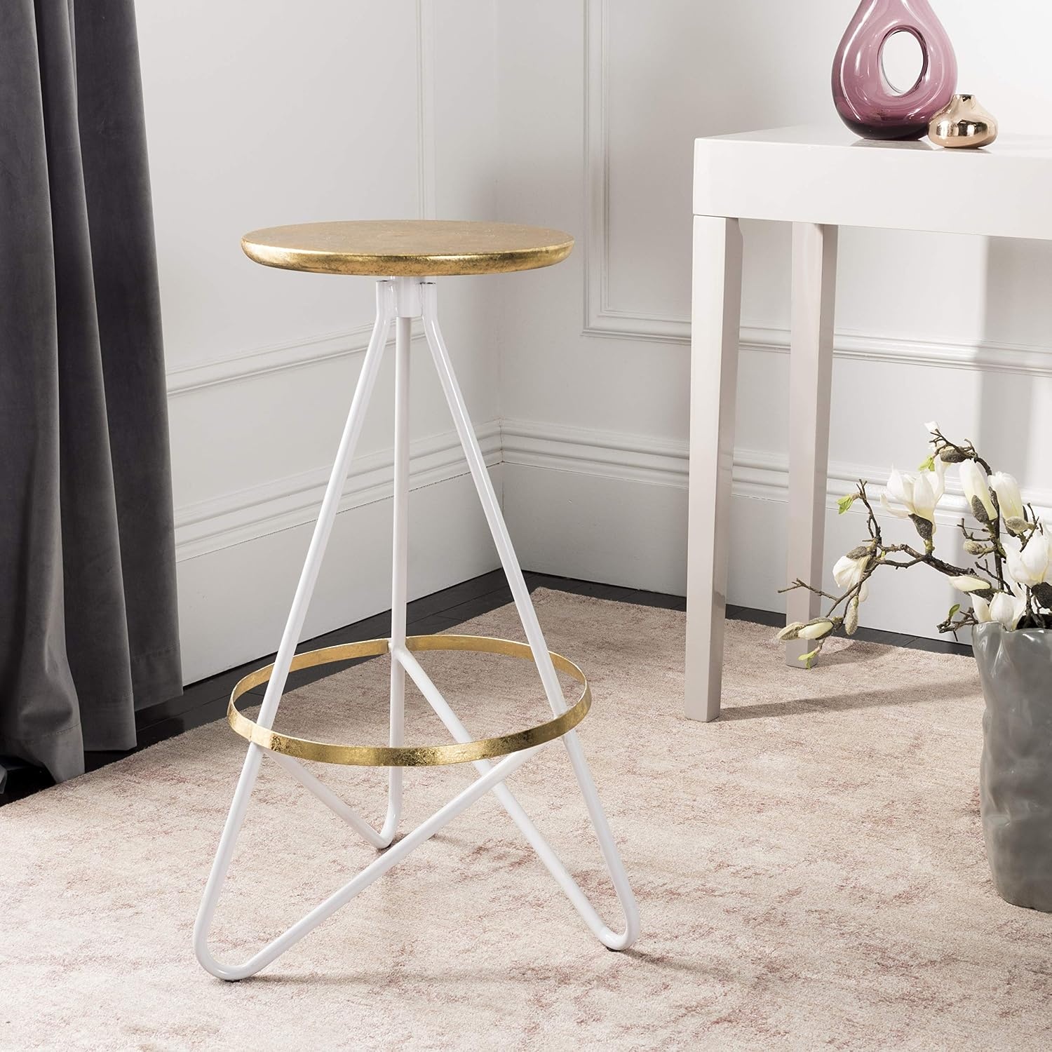image:imageSafavieh Galexia Bar Stool GoldWhiteGold White