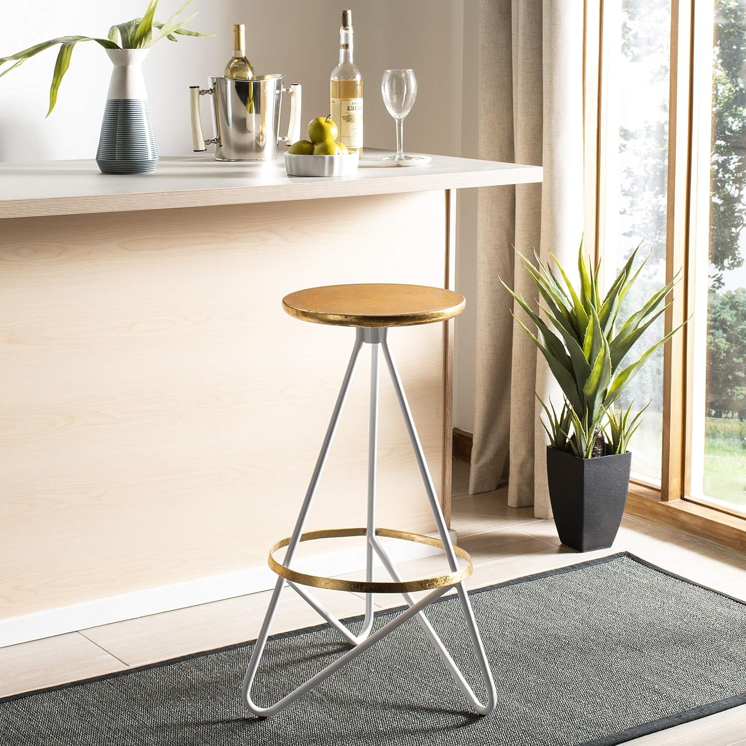 image:imageSafavieh Galexia Bar Stool GoldWhiteGold White