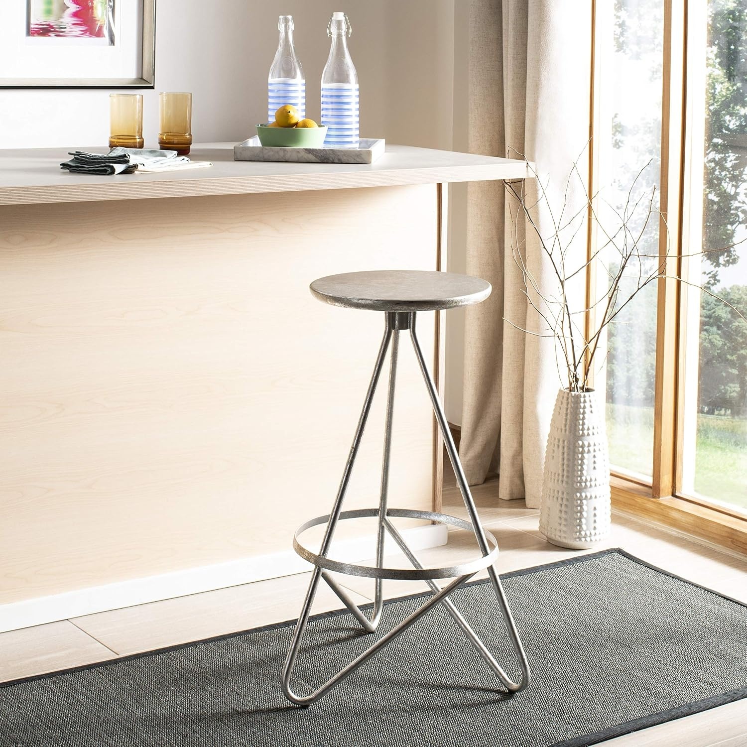 image:imageSafavieh Galexia Bar Stool GoldWhiteSilver Leaf
