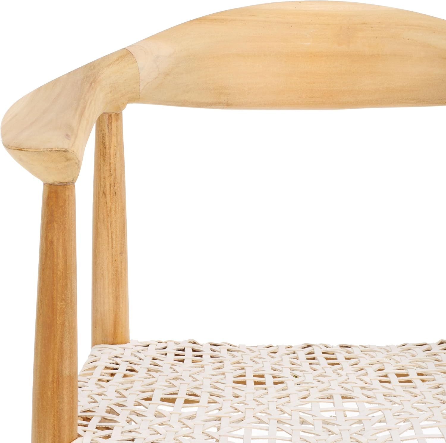 image:imageSafavieh Home Bandelier Scandinavian Brown Teak and White Leather 29inch Bar Stool