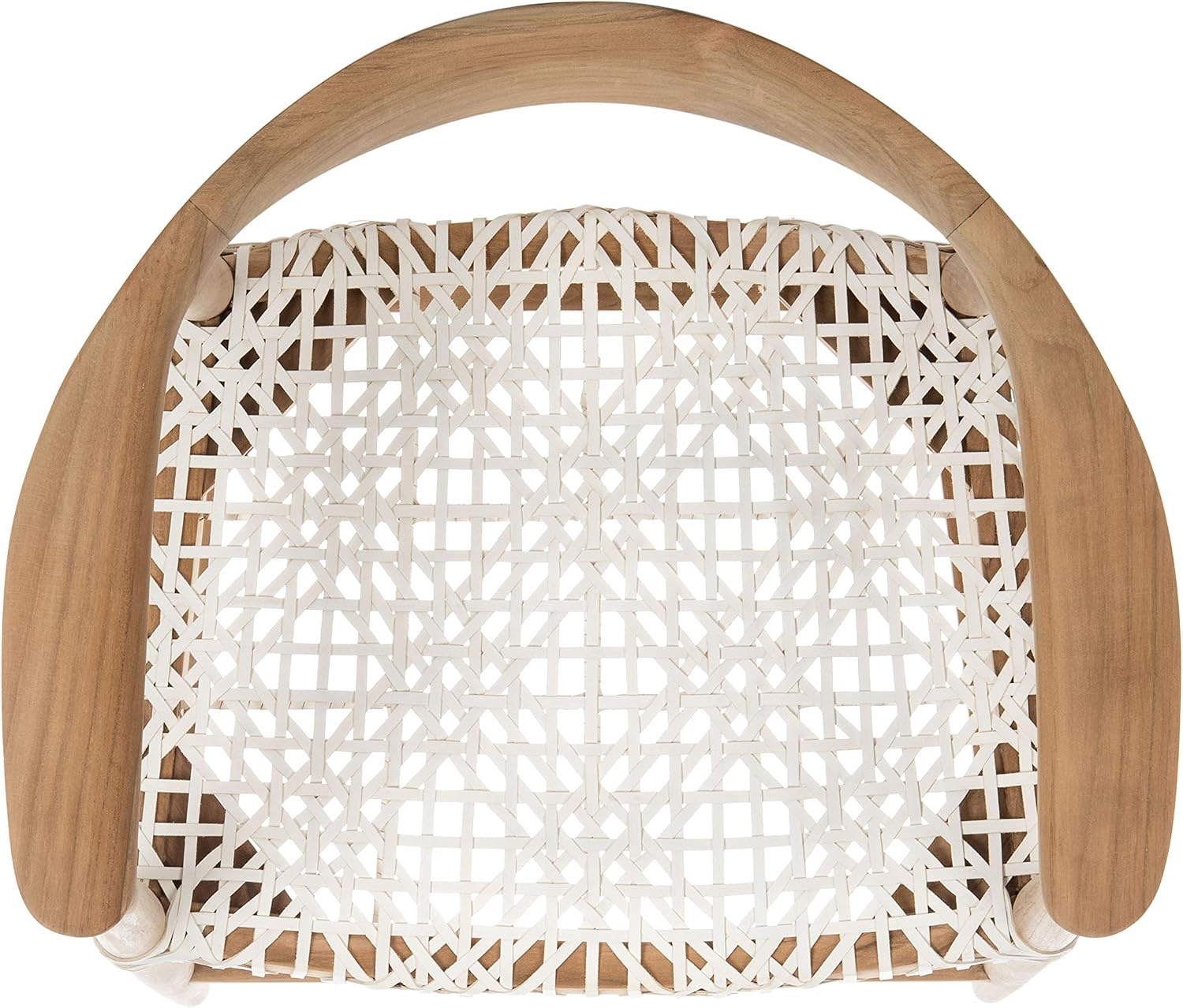 image:imageSafavieh Home Bandelier Scandinavian Brown Teak and White Leather 29inch Bar Stool