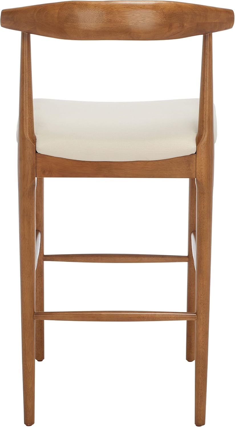 image:imageSafavieh Home Collection Lionel Retro BlackCream Cushion 30inch Bar StoolWalnutCream