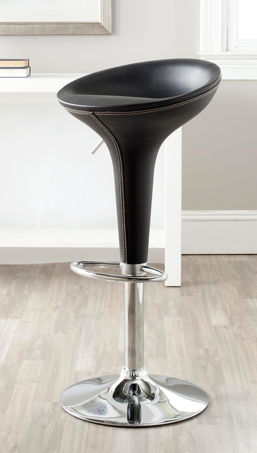 image:imageSafavieh Home Collection Shedrack Black Adjustable Swivel Gas Lift 232317inch Bar StoolBlack